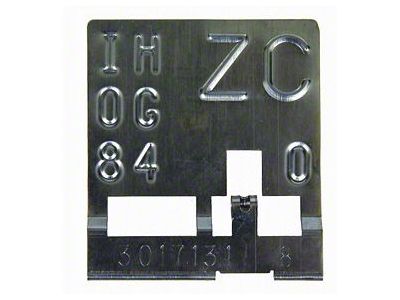 Camaro Radiator Tag, ZC Coded, Automatic Transmission, Harrison, 1967-1969