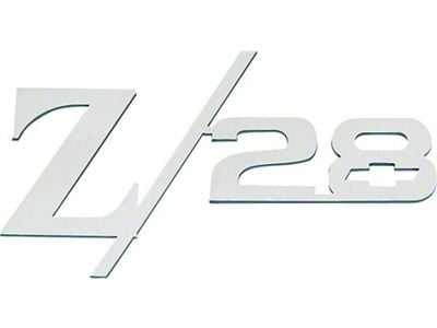 Camaro Rear Panel Emblem, Z28, With Bowtie Logo, Stainless Steel, 1967-1969