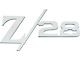 Camaro Rear Panel Emblem, Z28, With Bowtie Logo, Stainless Steel, 1967-1969