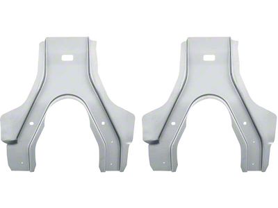 Rear Seat Braces; Silver Weld-Thru Coating (67-69 Camaro Coupe)