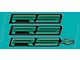 RS Rocker/Rear Bumper Domed Decal Emblem Kit; Teal (91-92 Camaro)