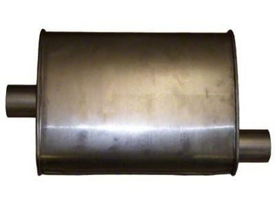 Seam Locked Stock Style Dual Offset Muffler; 2.50-Inch Inlet/Outlet (Universal; Some Adaptation May Be Required)