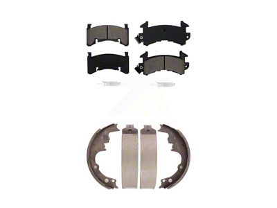 Semi-Metallic Brake Pads with Drum Shoes; Front and Rear (82-92 Camaro w/o Performance Package)