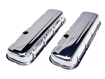 Short Valve Covers; Chrome (67-72 Big Block V8 Camaro)