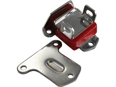 Short and Wide Motor Mount; Chrome; Red (67-73 V8 Camaro)