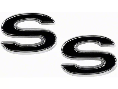 SS Fender Emblems; Black (69-72 Camaro)