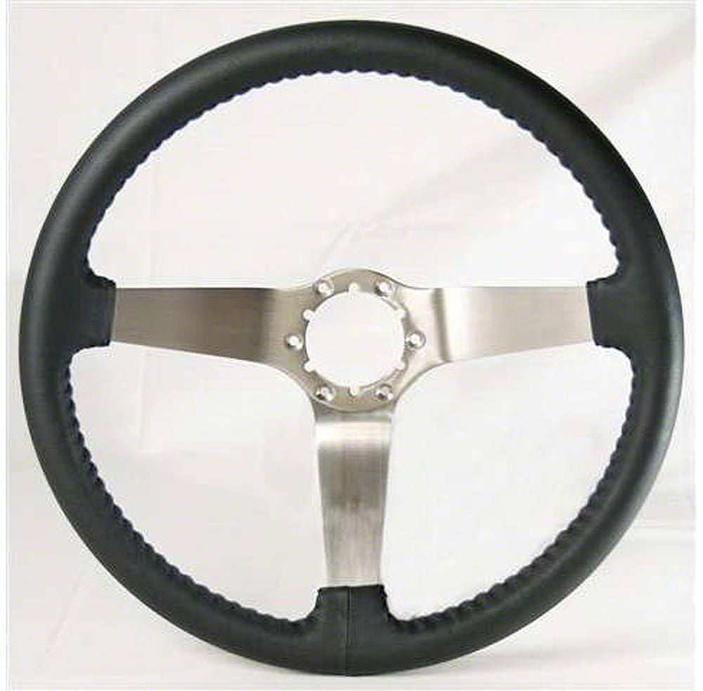 Ecklers S6 Step Series 14-Inch Steering Wheel; Black Leather with ...