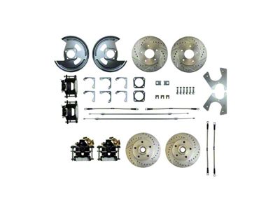 The Right Stuff Detailing Street Series 4-Wheel Disc Brake Conversion Kit; Black Calipers (79-81 Camaro)