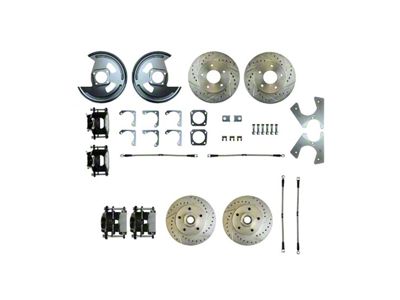 The Right Stuff Detailing Street Series 4-Wheel Disc Brake Conversion Kit; Black Calipers (82-87 Camaro)