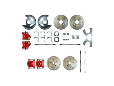 The Right Stuff Detailing Street Series 4-Wheel Disc Brake Conversion Kit; Red Calipers (82-87 Camaro)