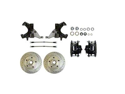 The Right Stuff Detailing Street Series At The Wheel 2-Inch Drop Front Disc Brake Conversion Kit; Black Calipers (70-77 Camaro)