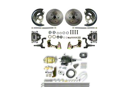 The Right Stuff Detailing Street Series Hydro Boost Front Disc Brake Conversion Kit with Original Brake Booster/Master Cylinder; Natural Calipers (67-69 Camaro)