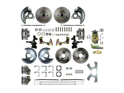 The Right Stuff Detailing Street Series Show N Go 4-Wheel Manual Disc Brake Conversion Kit with Original Brake Booster/Master Cylinder; Natural Calipers (68-69 Camaro w/ Staggered Shocks)