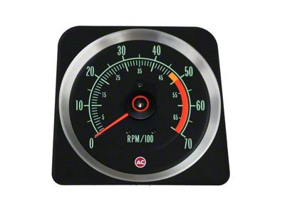 Tachometer; 5,000 Redline (1969 350 V8 Camaro SS)