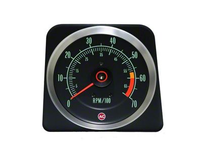 Tachometer; 6,000 Redline (Early 1969 302 V8 Camaro; 1969 396-375 HP V8 Camaro)