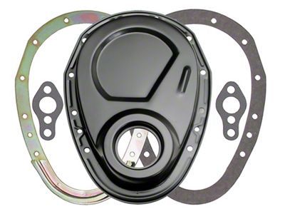 Timing Chain Cover Install Kit; Asphalt Black (67-86 Small Block V8 Camaro)