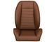 TMI Cruiser Collection Low Back Bucket Seats; Saddle Brown Vinyl with Brown Stitching (Universal; Some Adaptation May Be Required)