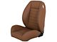 TMI Cruiser Collection Low Back Bucket Seats; Saddle Brown Vinyl with Brown Stitching (Universal; Some Adaptation May Be Required)