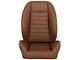 TMI Cruiser Collection Low Back Bucket Seats; Saddle Brown Vinyl with White Stitching (Universal; Some Adaptation May Be Required)