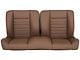 TMI Cruiser Pro-Bench Split Back Seat; 55-Inch; Saddle Brown Vinyl with White Stitching (Universal; Some Adaptation May Be Required)