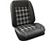 TMI Pro-Classic Universal Sport Low Back Seats; Charcoal Black Verona Vinyl with Gray and Black Plaid Cloth and White Stitching (Universal; Some Adaptation May Be Required)