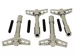 Camaro Valve Cover Wing Bolt Set, Small & Big Block, BowtieStamped, Chrome, 1967-85