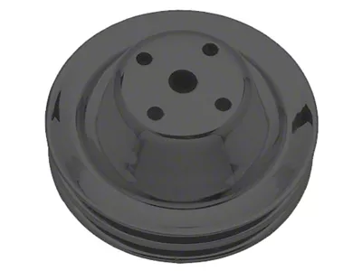 Water Pump Pulley; 2-Groove; Asphalt Black (69-85 Small Block V8 Camaro w/ Long Water Pump)