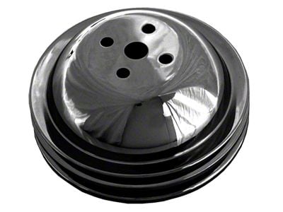 Water Pump Pulley; 2-Groove; Asphalt Black (67-68 Big Block Camaro w/ Short Water Pump)