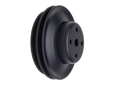 Water Pump Pulley; 2-Groove; Asphalt Black (69-72 Big Block V8 Camaro w/ Long Water Pump)