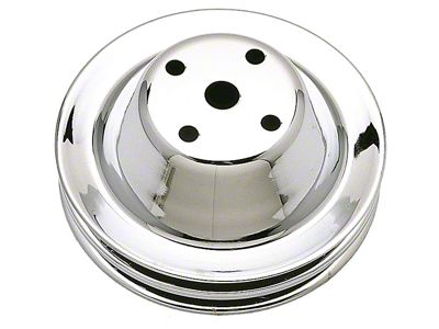 Water Pump Pulley; 2-Groove; Chrome (69-85 Small Block V8 Camaro w/ Long Water Pump)