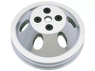 Water Pump Pulley; 2-Groove; Machined Aluminum (67-68 Small Block V8 Camaro w/ Short Water Pump)