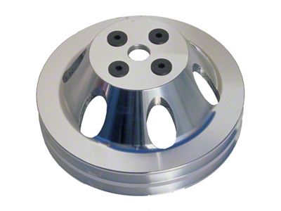 Water Pump Pulley; 2-Groove; Polished Aluminum (67-68 Big Block V8 Camaro w/ Short Water Pump)