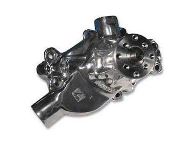 Camaro Water Pump, Small Block,Short Style, PolishedAluminum Hi-Flow, Stewart, 1967-1968