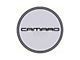 Camaro Wheel Center Cap Emblem, Black Logo, Silver Background, 1967-2002