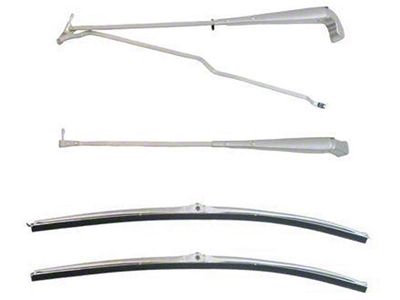 OPR Camaro Windshield Wiper Arms & Blades, Brushed Finish, Hidden Wipers 1970-1981