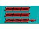 Z28 Rocker/Rear Bumper Domed Decal Emblem Kit; Red (91-92 Camaro)