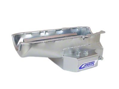 Canton Pre-1980 Small Block Chevy 12-Inch Long Sump Road Race Oil Pan; Zinc Plated (67-79 Camaro)