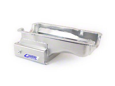 Canton 289-302 Road Race 12-Inch Wide Front Sump Oil Pan; Zinc Plated (77-79 Thunderbird)