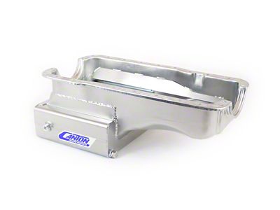 Canton 289-302 Road Race 12-Inch Wide Front Sump Oil Pan; Zinc Plated (64-73 Mustang)