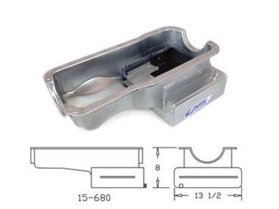 Canton 351W Front Sump Road Race Oil Pan; Zinc Plated (1970 Mustang)