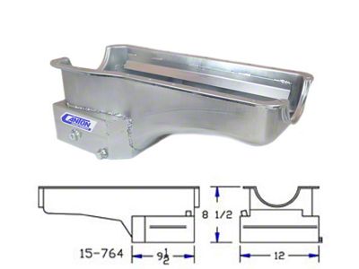 Canton Big Block 429-460 Front T-Sump Road Race Oil Pan; Zinc Plated (69-71 Mustang)