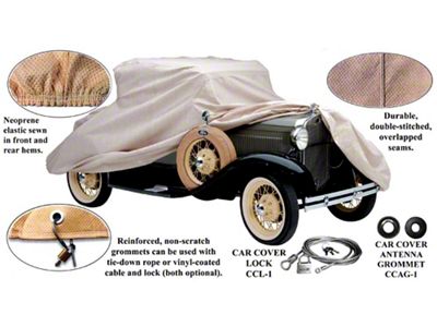 Car Cover, Poly-Cotton, 1928-1931 Sedan, Straight Windshield