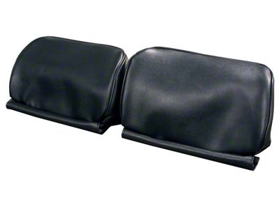 Vinyl Bench Seat Headrests without Zipper; Madrid Black (1967 GTO, LeMans)