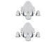 Center Cap Set Of Four, Spider Style, Chrome Plated Zinc Diecast, 5 x 5-1/2 Bolt Circle