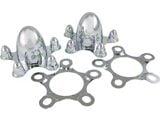 Center Cap Set Of Four, Spider Style, Chrome Plated Zinc Diecast, 5 x 5-1/2 Bolt Circle