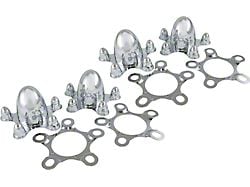 Center Cap Set Of Two, Spider Style, Chrome Plated Zinc Diecast, 5 x 4-1/2 Bolt Circle