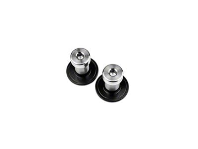 1/2-Inch-13 GM Door Striker Bolt Kit; Aluminum Striker Plate Style 1; Black Anodized (73-76 Chevelle, Malibu)