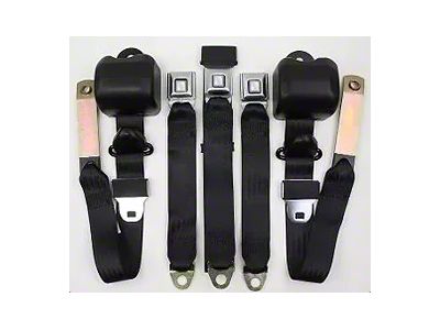 3-Point Seat Belt Conversion Kit; Flame Red (82-83 Malibu)