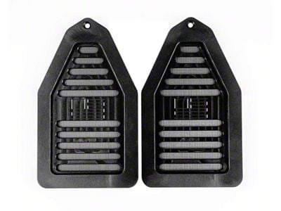 Billet Door Jamb Vents with Engraved Flag; Black Anodized (1969 Chevelle)