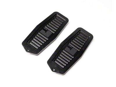 Billet Door Jamb Vents with Engraved Flag; Black Anodized (78-83 Malibu)